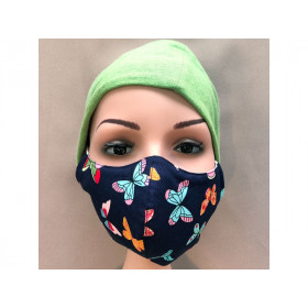 Hickups Fabric Mask ADULTS FEMALE Butterfly blue