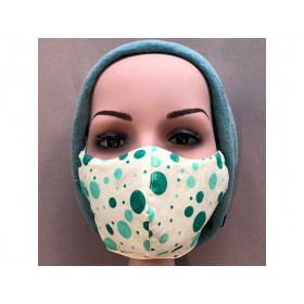 Hickups Fabric Mask TEENS Dots creme/green