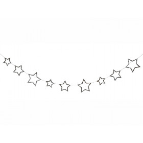 Meri Meri Mini Garland STARS Glitter silver