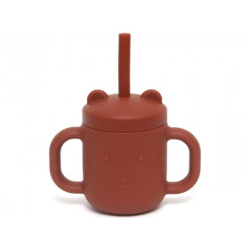 Petit Monkey Silicone STRAW CUP with Handles baked clay