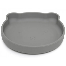 Petit Monkey Silicone Suction Plate BEAR pewter green