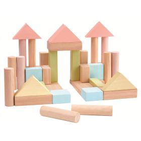 Plan Toys building 40 blocks PASTELL