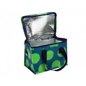 Rex London Small Insolated Lunch Bag DOTS Green & Dark Blue