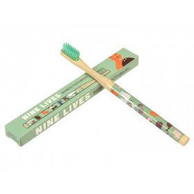 Rex London Bamboo Toothbrush NINE LIVES Cats