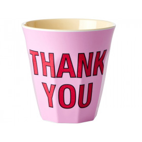 RICE Melamine Cup THANK YOU PINK