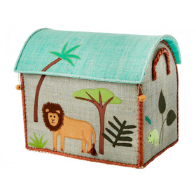 RICE toy basket JUNGLE blue Small