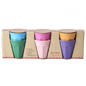 RICE 6 Melamine Espresso Cups LA JOIE DE VIVRE Colors