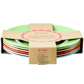 RICE 6 Melamine Dinner Plates YIPPIE YIPPIE YEAH Colors