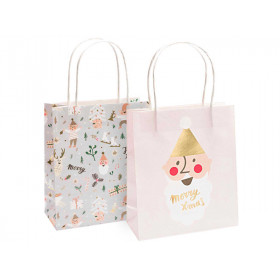Rico Design 2 Gift Bags JOLLY XMAS pastel