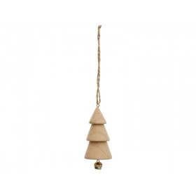 Rico Design Pendant CHRISTMAS TREE with Bell natural