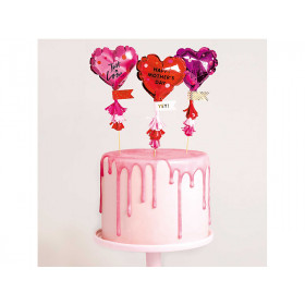 Rico Design 3 CAKE TOPPER Heart Balloons