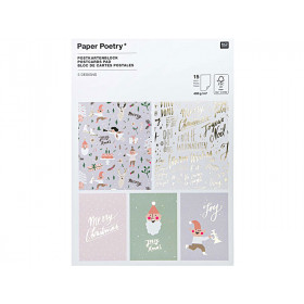 Rico Design 15 Postcards JOLLY XMAS pastel