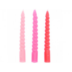 Rico Design 10 SPIRAL CANDLES Mix pink