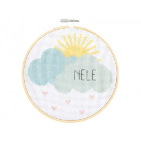 Rico Design EMBROIDERY KIT Birth Picture clouds