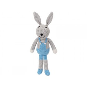 Sindibaba Crochet Cuddly Toy Rattle Bunny BOBBY blue