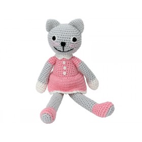 Sindibaba Crochet Cuddly Toy Rattle cat KITTY