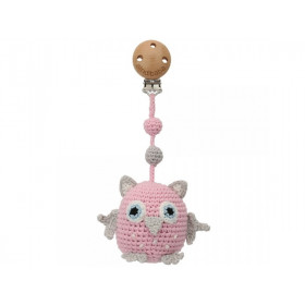 Sindibaba Crochet Pram Clip OWL LUNA pink
