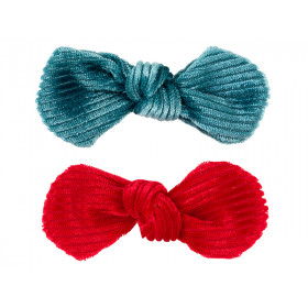Souza 2 Bow Hair Clips EMERY red & blue