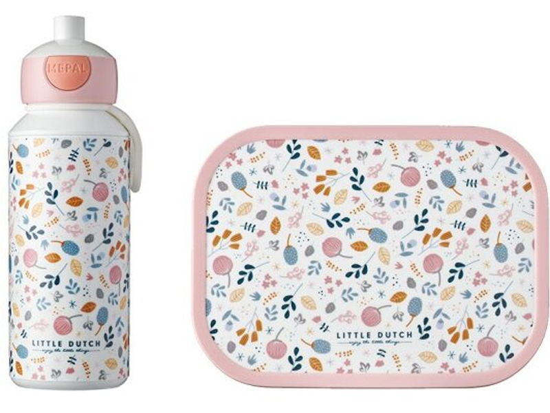Personalized Mepal Lunch Box & Drinking Bottle as a Set With Bento Insert  for Daycare and School Cute Flower Child With Desired Name 